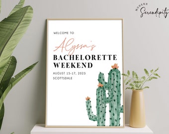 Desert Bachelorette Welcome Sign Scottsdale Before the Veil Bachelorette Welcome Poster Arizona Bachelorette Palm Springs Editable Template