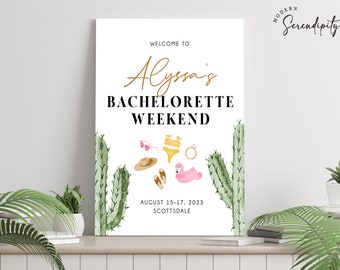 Desert Bachelorette Welcome Sign Scottsdale Before the Veil Bachelorette Welcome Poster Arizona Bachelorette Palm Springs Editable Template