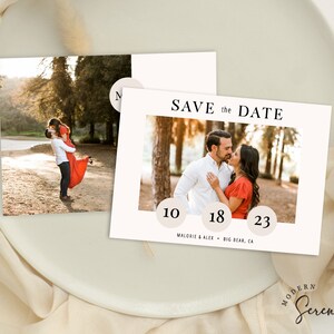 Save the Date Photo Template Modern Classic Wedding Save the Date Digital Save the Date Double Sided Save the Date Editable Template