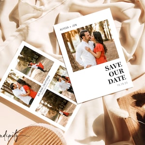 Save the Date Modern Photo Template Multi-Photo Save the Date Digital Save the Date Double Sided Save the Date Editable Template