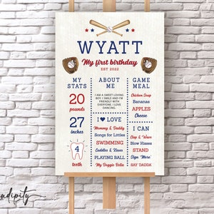 Recrue de l'année Premier anniversaire Milestone Poster Modèle modifiable de fête d'anniversaire de baseball