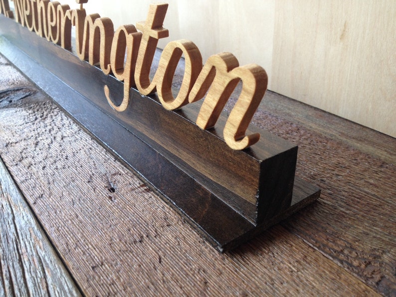 Wood Name Plate Custom Name Plate Desk Name Plate Script Name Etsy