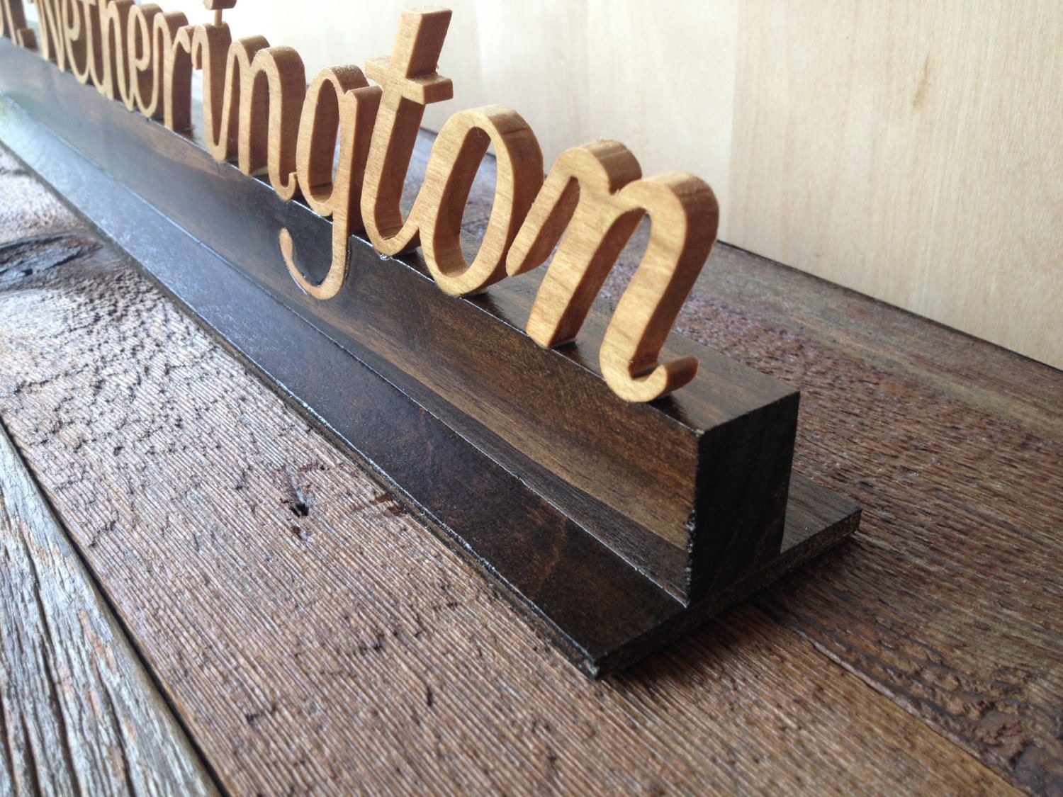 Wood Name Plate Custom Name Plate Desk Name Plate Script Name Etsy