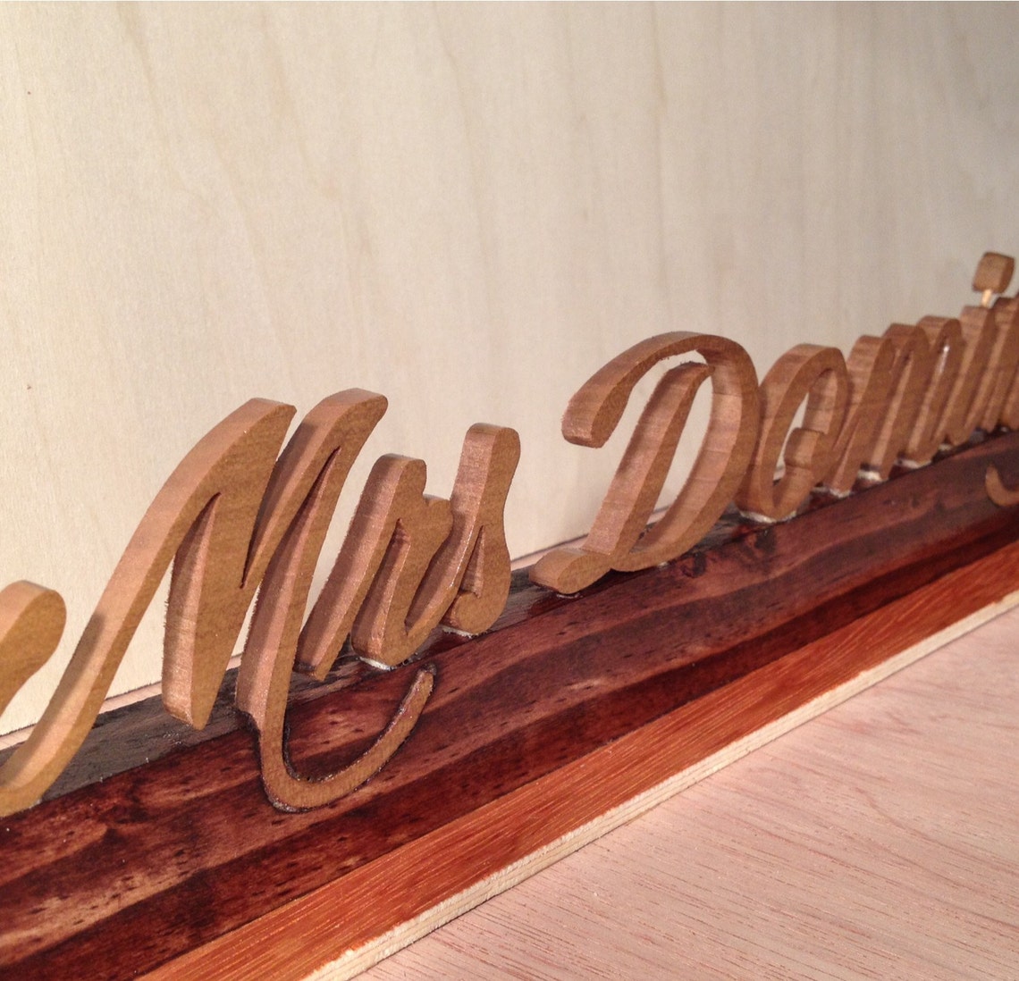 Custom Desk Name Plate Script Name Plate Wood Name Plate Etsy