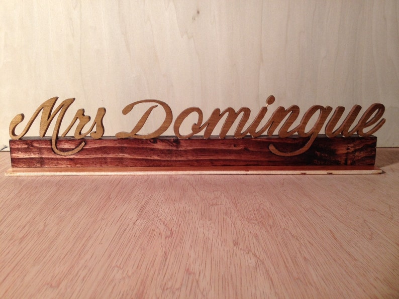 Custom Desk Name Plate Script Name Plate Wood Name Plate Etsy