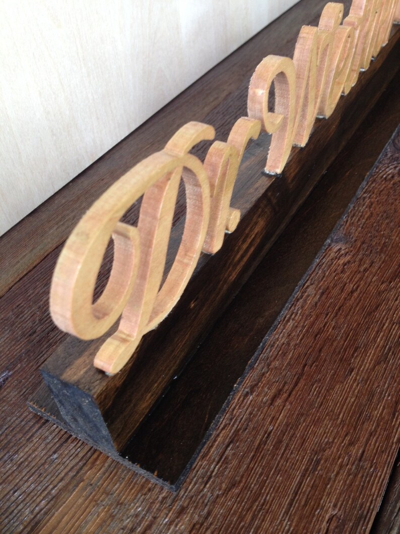 Wood Name Plate Custom Name Plate Desk Name Plate Script Name Etsy