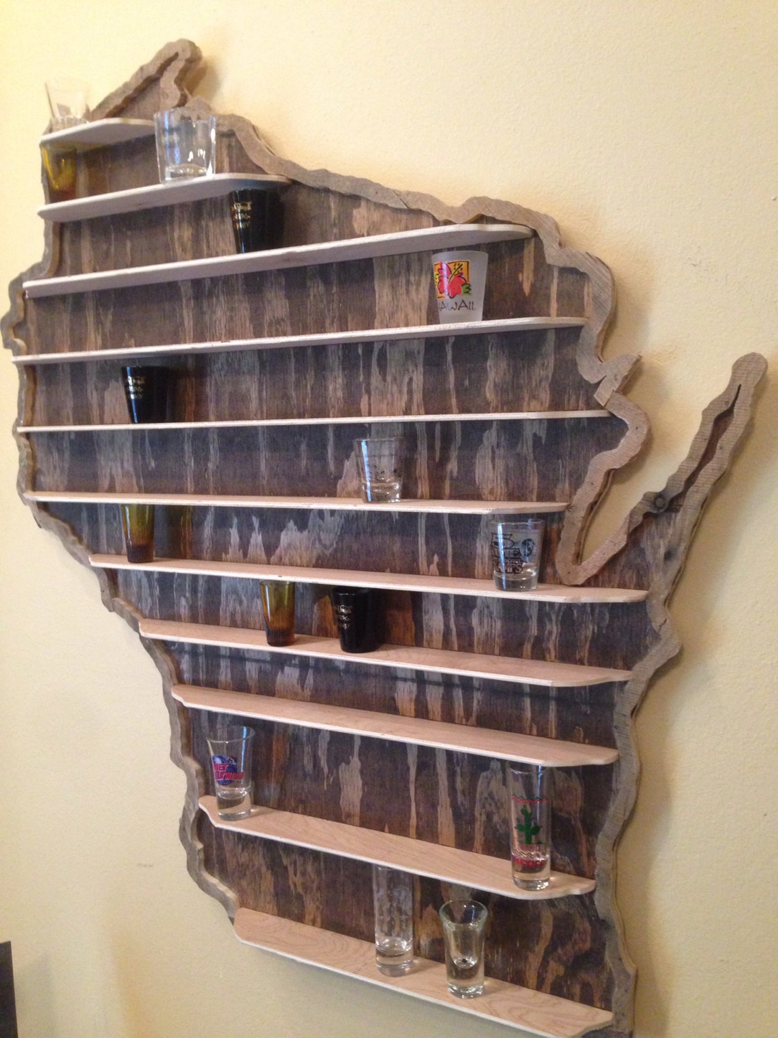 Wisconsin Shot Glass Shelf Etsy