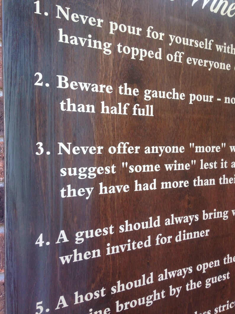 Wine Rules Sign Etsy