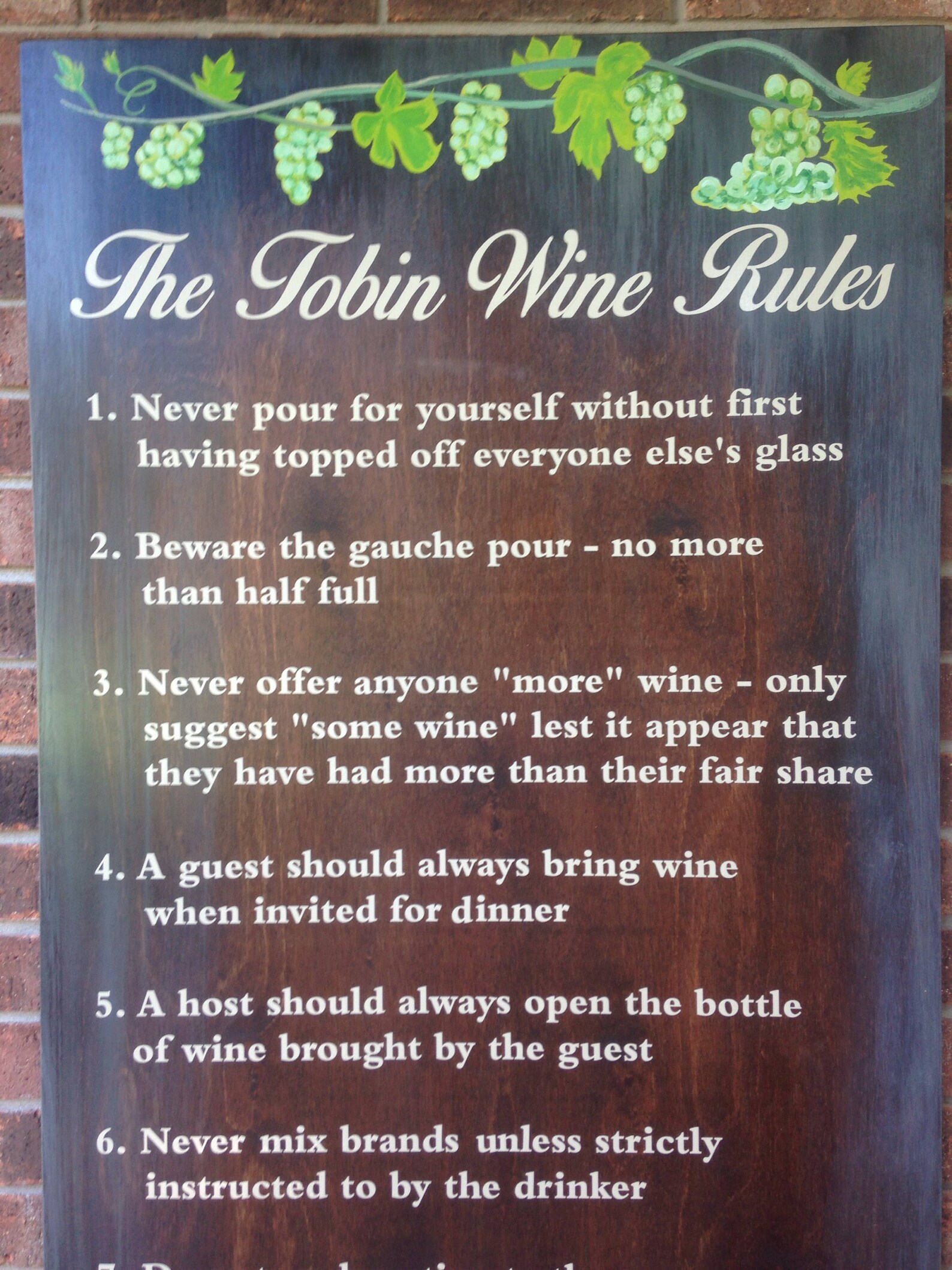 Wine Rules Sign Etsy