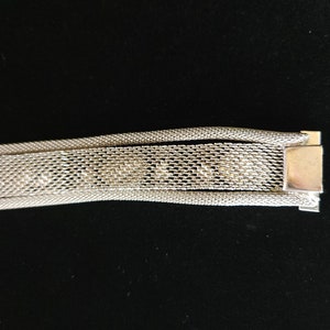 Waterline Agate Silvertone Mesh Vintage Bracelet image 8