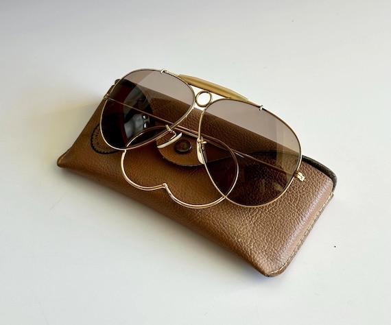 70s B&L RAY BAN  Shooter Changeable Brown 62mm Photochromic Sunglasses