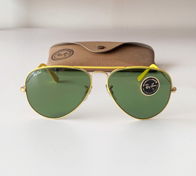 Raras gafas de sol B&L RAY BAN con colores vibrantes en amarillo imagen 1