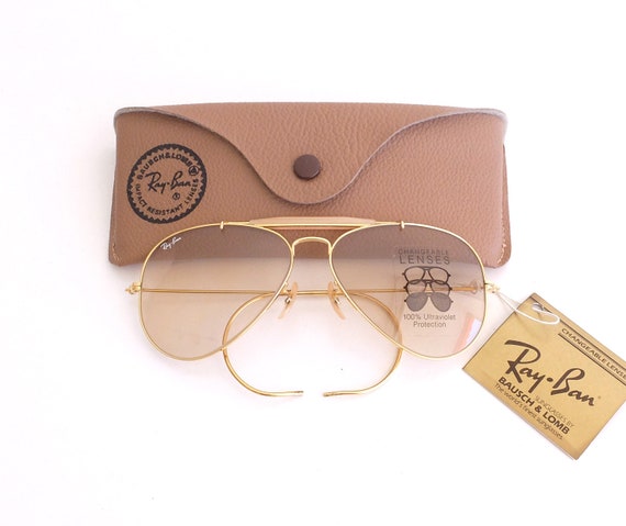 Vintage NOS B&L RAY BAN Outdoorsman Changeable Brown 58mm Sunglasses