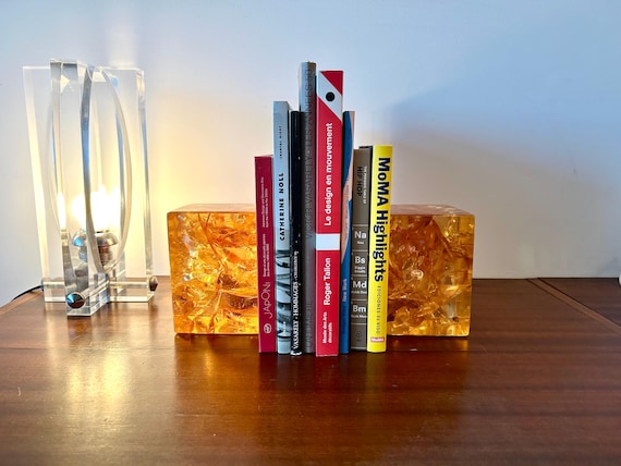 70s Fractal Resin bookends