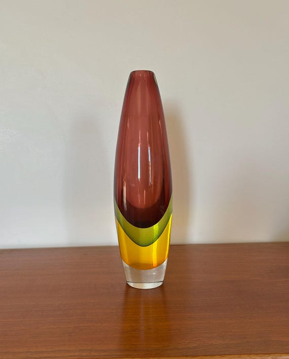 Rare Italian Sommerso Art Glass Vase 50s 60s