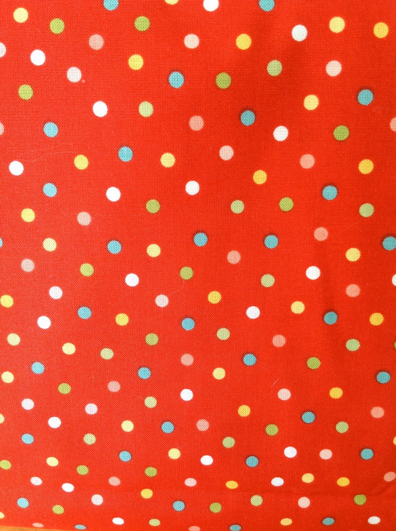 Dot fabric ooh La La fabric Fabric by the yard OOP for Henry Glass Orangey Red fabric by Dana Brooks of Lazy Daisy Cottage