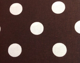 Dark Brown Fabric with White  Dots, Fabric by the Yard, Cut from the Bolt