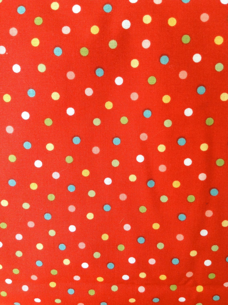 Dot fabric ooh La La fabric Fabric by the yard OOP for Henry Glass Orangey Red fabric by Dana Brooks of Lazy Daisy Cottage