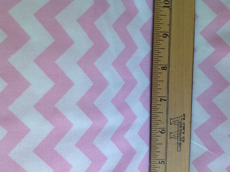 Pink and White Fabric With Chevron Design Fabric by the Yard Etsy