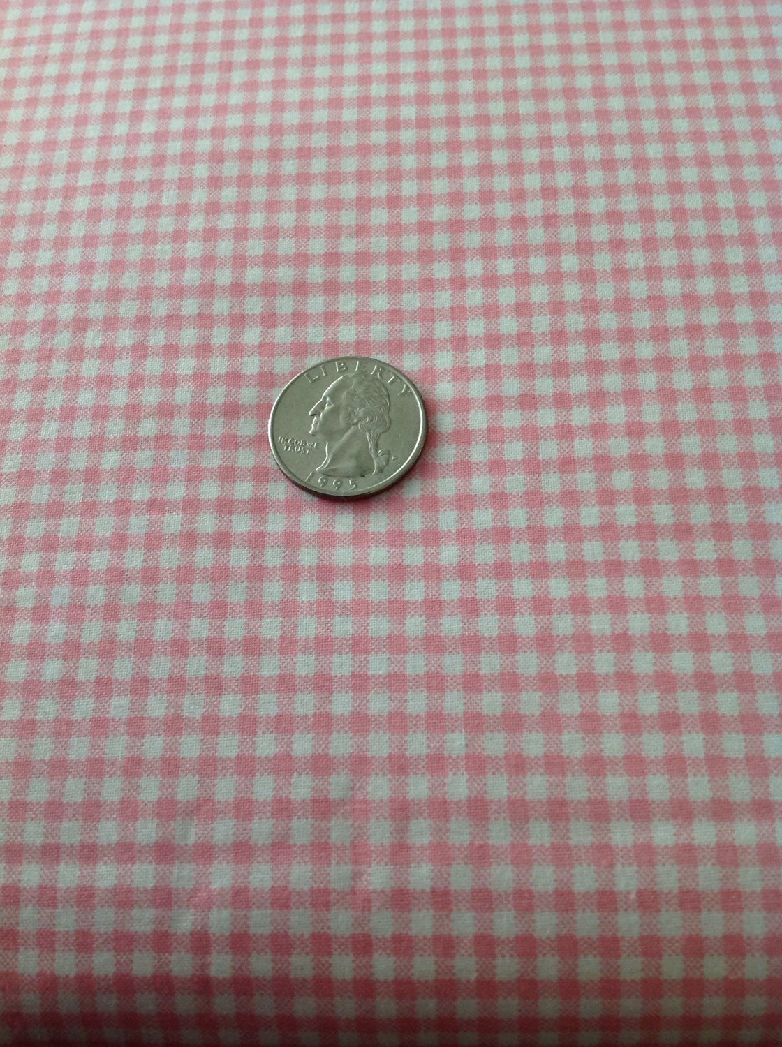 Gingham Check Fabric Pink and White by the Yard Cut From the Etsy