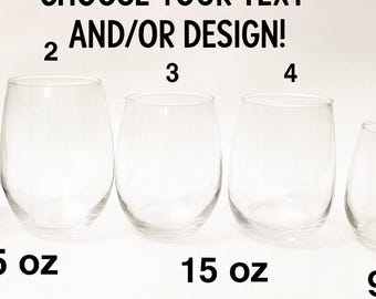 Custom Etched Stemless Wine Glass – Personalized Gift