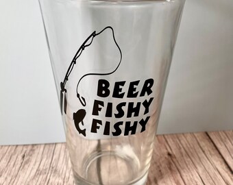 Funny Beer Fishy Pint Glass – Personalized Gift for Him