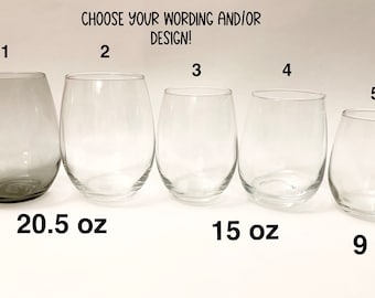 Custom Etched Wine Glass - Personalized Wine Glass - Stemless Wine Glasses - Etched Wine Glasses - Personalized Wine Glass - 2022 Wine Glass