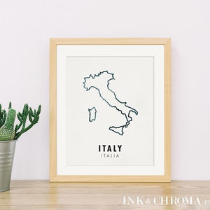 Italien Karte, Umriss, Italien Druck, Land Druck, italienische Karte Illustration, 8x10 Druck, 5x7 Druck, Eingangsbereich Kunst, Haus Dekor, Büro Kunst