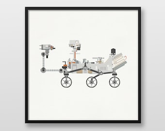 Mars Rover Perseverance Print: NASA Space Art