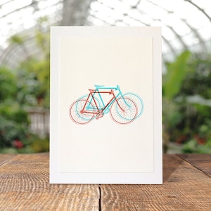 Bicycle Card, Card for Cyclists, Cycling Card, Bike A6 Card with envelope, Greeting / Birthday Card, Single or set of 4/6/8, Illustration