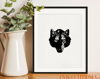 Wolf Print, Wolf Art, Square Print, Wolf Art, Animal Print, Home Art, Office Art, 8x8, Affordable Art, 8x10 Print, 5x7, Bedroom Wall Ideas