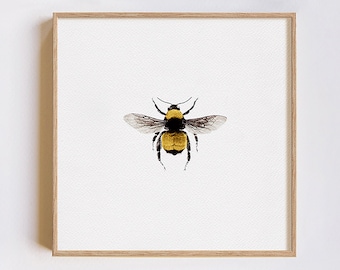 Bee Print, Bumblebee Print, Bee Wall Art, Bumblebee, Bee, Square Print, 8x8 Print, 8x10 Print, Birthday Gift, Bee Art, Office Wall Art