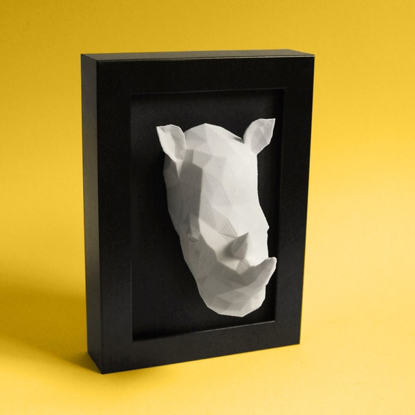 Cabeza de Rhino 3D pared impresos decoración
