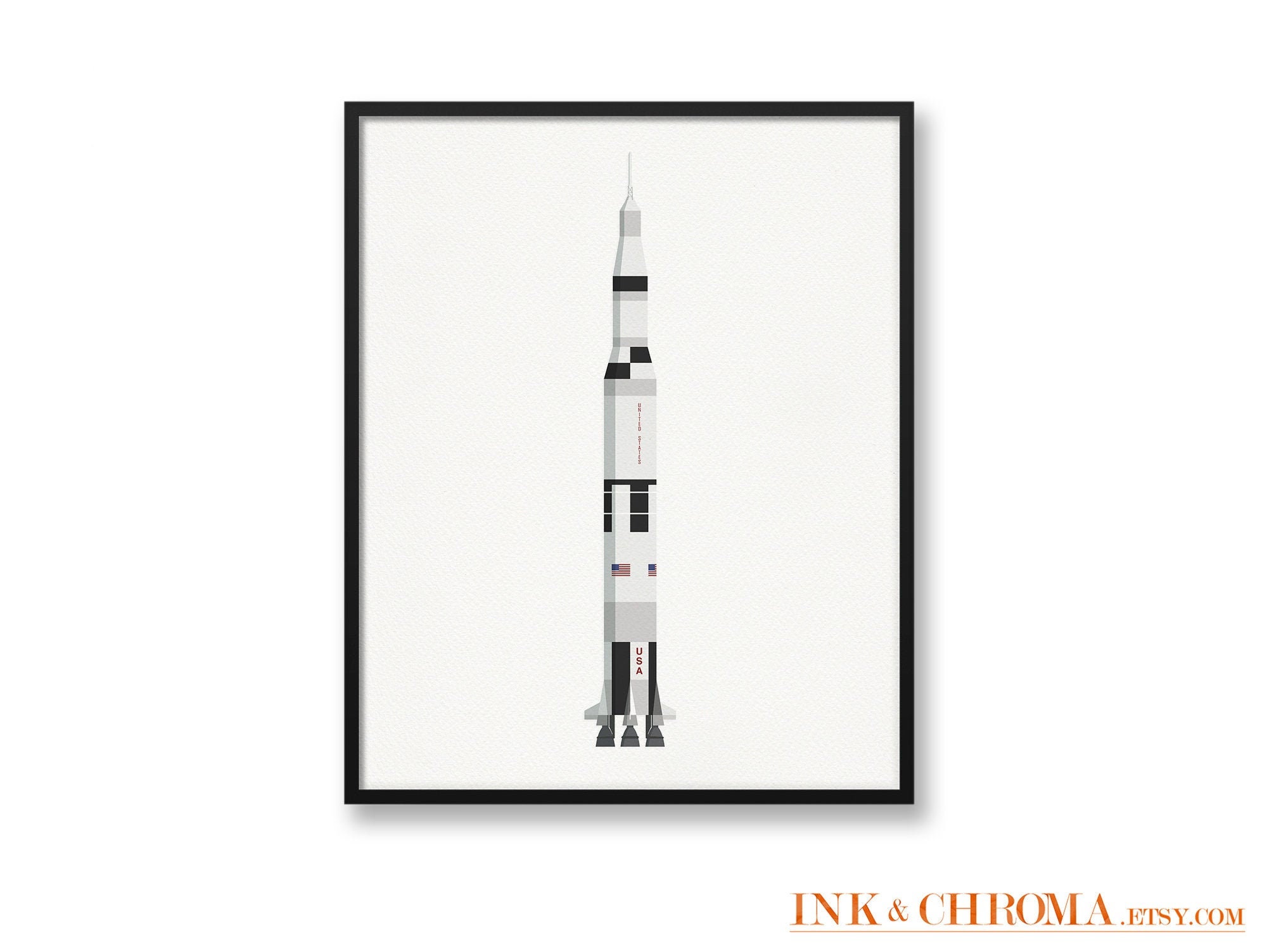 Saturn V Print NASA Rocket Print 8x10 Print 5x7 Print Etsy