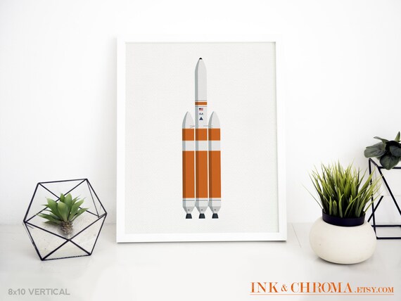 Delta IV Heavy Rocket Print: ULA Space Illustration Art - Etsy