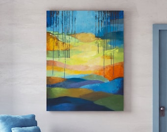 Original oil painting on canvas, abstract original contemporary art, Oil Painting wall decor, canvas art painting, Abstract landscape
