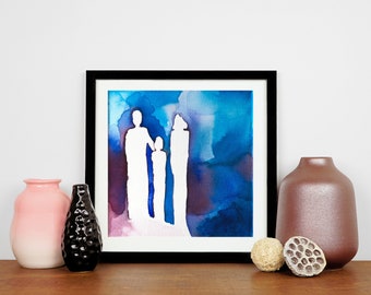 Original Watercolor Painting on Canvas, Wall Art on Canvas, Painting Original, contemporary art wall decor, modern figurative art painting