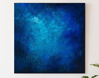 Original Acrylic Painting on Canvas "Blue Ocean", Blue Abstract painting, Wall Art Acrylic Painting on canvas, Ready to hang, Sea, Water
