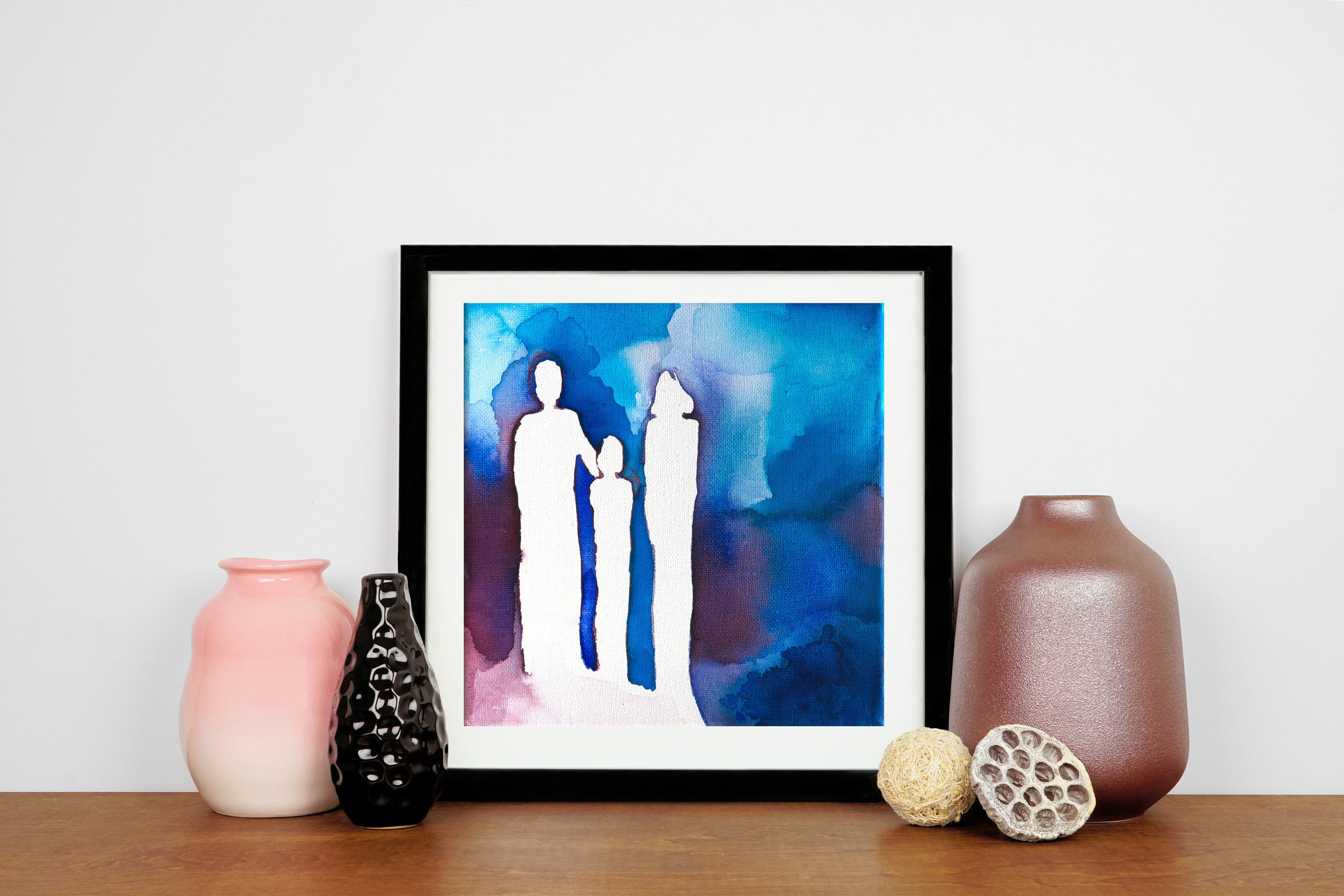 Peinture À L'aquarelle Originale Sur Toile, Art Mural Originale, Décoration Murale D'art Contemporain, Peinture Figuratif Moderne