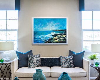 Pintura original al óleo de paisajes, arte contemporáneo, pintura sobre lienzo, Decoración del hogar, Listo para colgar, Único en su tipo