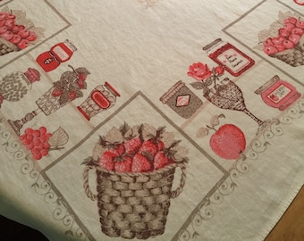 Tablecloth, Vintage Linen, Jams and Preserves
