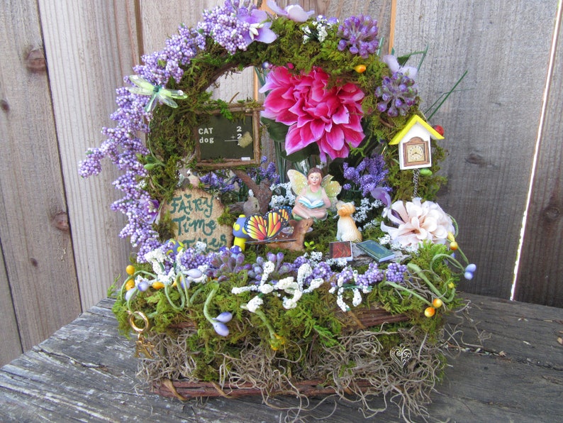 Miniature Fairy Garden Diorama Scene in a Basket Indoor Etsy