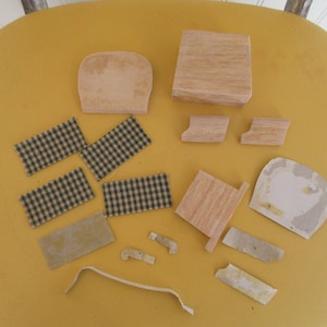 Miniature Dollhouse Wood Armed Chair Seat Living Room KIT Unfinished Pieces 1:12 Scale Fancy Supply Accessory