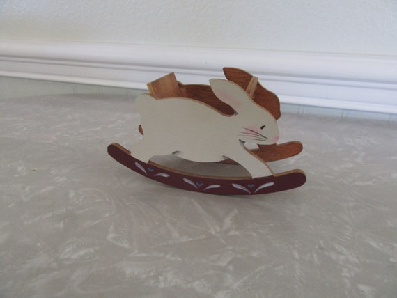 Rock a by Bunny a Miniature Mini Wood Rabbit Rocking Rocker - Etsy