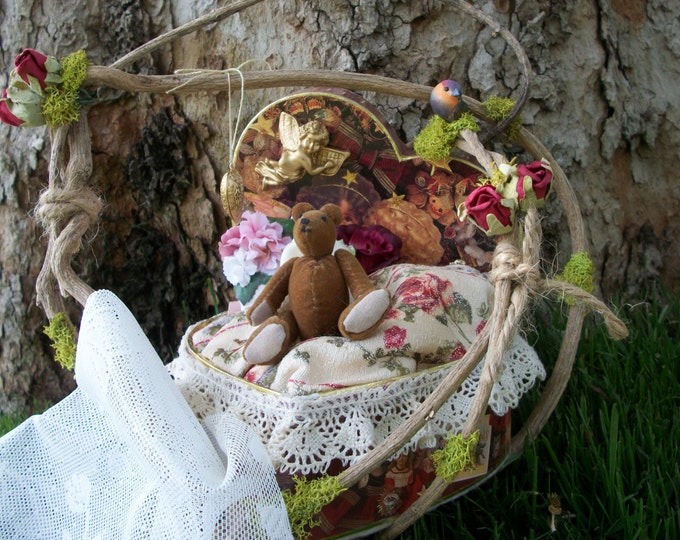 Miniature Fairy Bed Romantic Woodland Handmade OOAK Unique Etsy