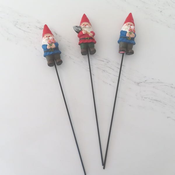 One Miniature Fairy Gnome Garden Stake Accessory on 9" Stake