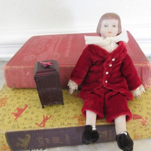 An Adorable Porcelain Miniature Mini Boy Young Man Dollhouse Doll 6 Inch Tall Room Box Display Person Victorian Formal Attire