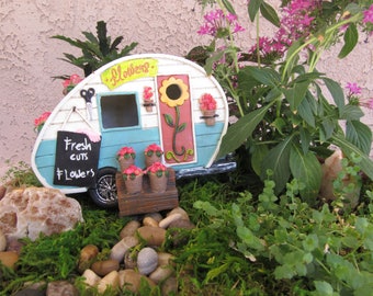 Camper Wagon House Trailer DA 30023376 Miniature Dollhouse Fairy Garden 