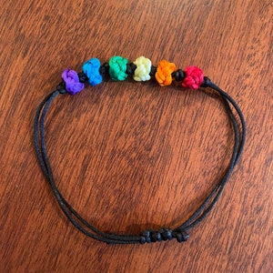 Rainbow Lotus Knot Bracelet