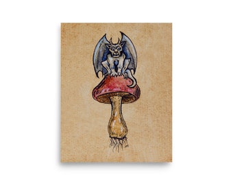 Mushroom Guardian Print by Ingrid C Miller